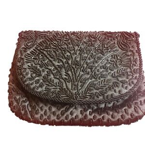 Elegant Black Beaded Clutch